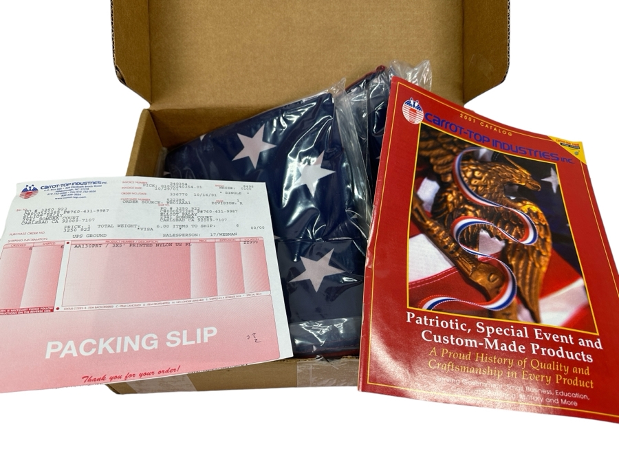 Set of Six New US Flags 3'x5'  [Photo 1]
