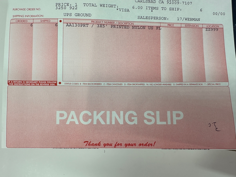 Set of Six New US Flags 3'x5'  [Photo 2]