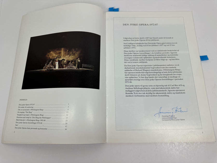Just Added - German Den Jyske Opera Wagner's Nibelungens Ring Opera Program (Shows Client Elliot Palay On Cover) [Photo 2]