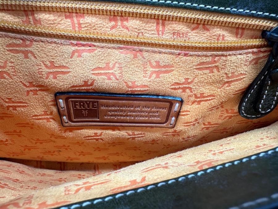 Frye Dark Green Leather Handbag 12'W x 8'H [Photo 5]