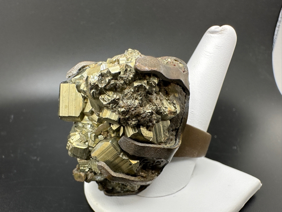Just Added - Huge Pyrite Cluster Ring Opera Prop (Photo Shows Client Wearing Ring And Can Be Seen In Opera Program Included) From Richard Wagner's Der Ring Des Nibelungen Opera Size 11.5 [Photo 5]
