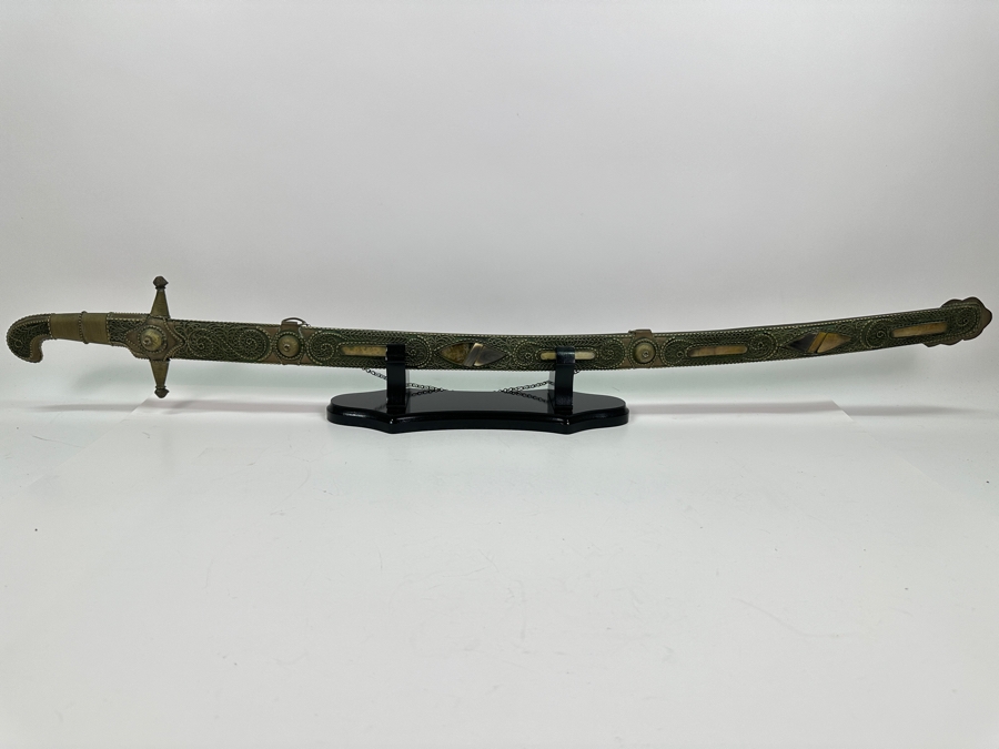 Just Added - Persian Sword With Decorative Scabbard And Display Stand 37L [Photo 2]