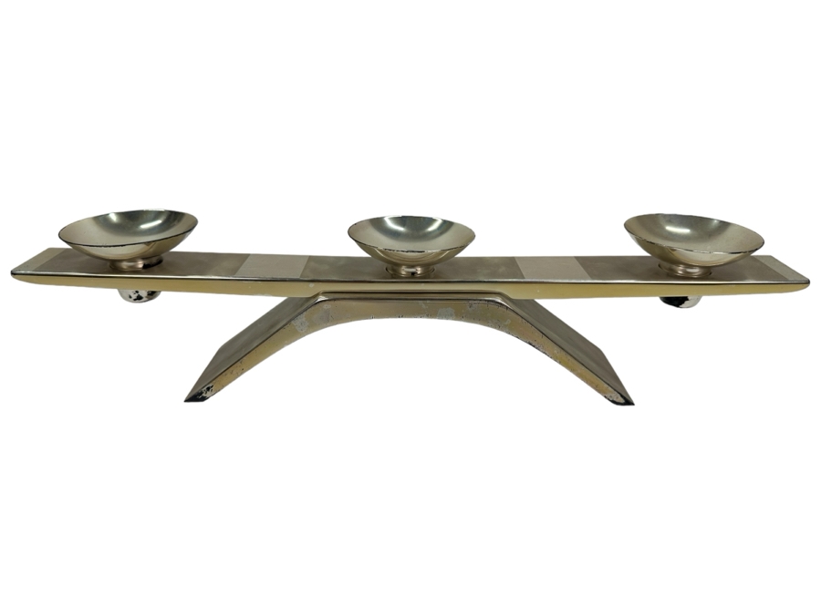 WMF German Modernist Ikora Mid-Century Candleholder in Plated Silver