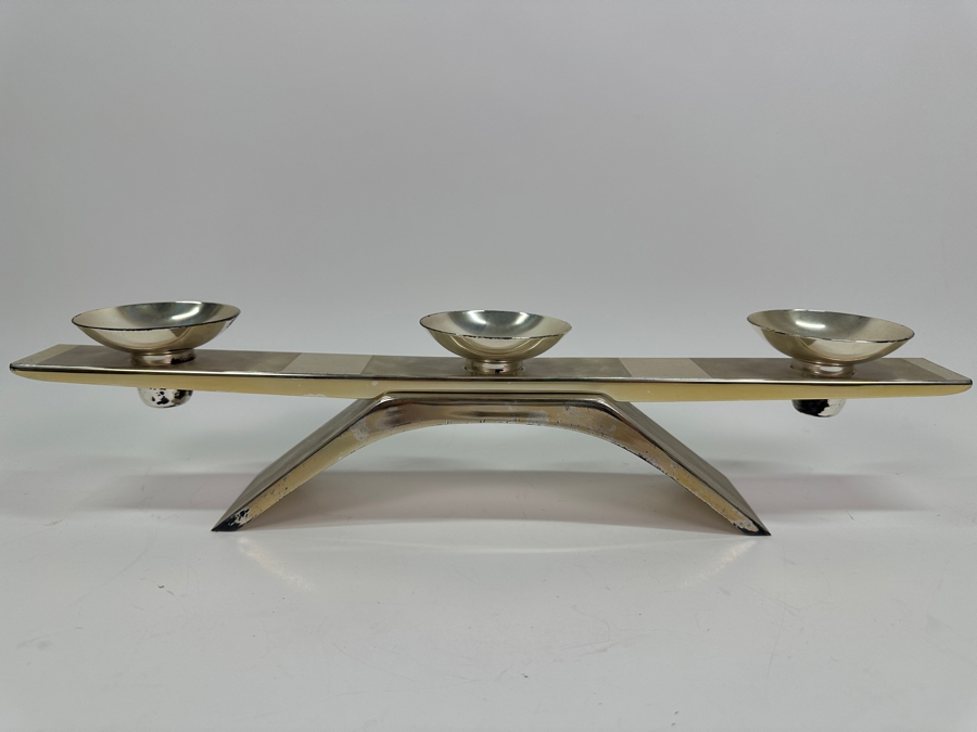 WMF German Modernist Ikora Mid-Century Candleholder in Plated Silver [Photo 3]