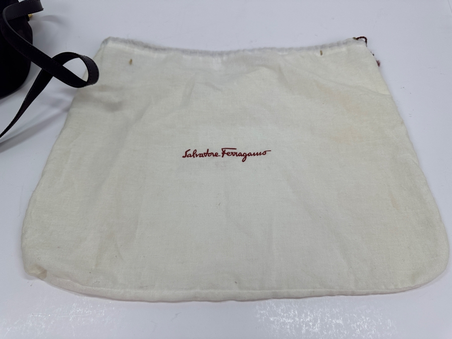 Purple Suede Salvatore Ferragamo Handbag 10'W x 7'H [Photo 6]