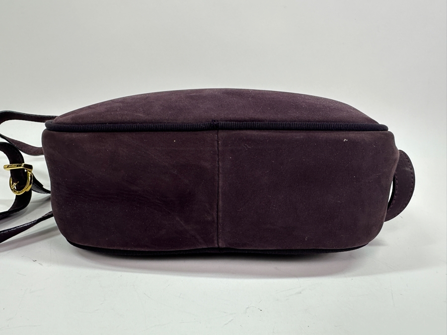Purple Suede Salvatore Ferragamo Handbag 10'W x 7'H [Photo 3]