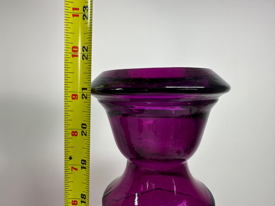 Decorative Purple Glass Candlesticks 21.5'H [Photo 3]