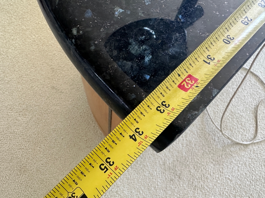 Demilune Wooden Cabinet Table With Black Marble Top Maker Unknown 34W X 15D X 21.5H [Photo 10]