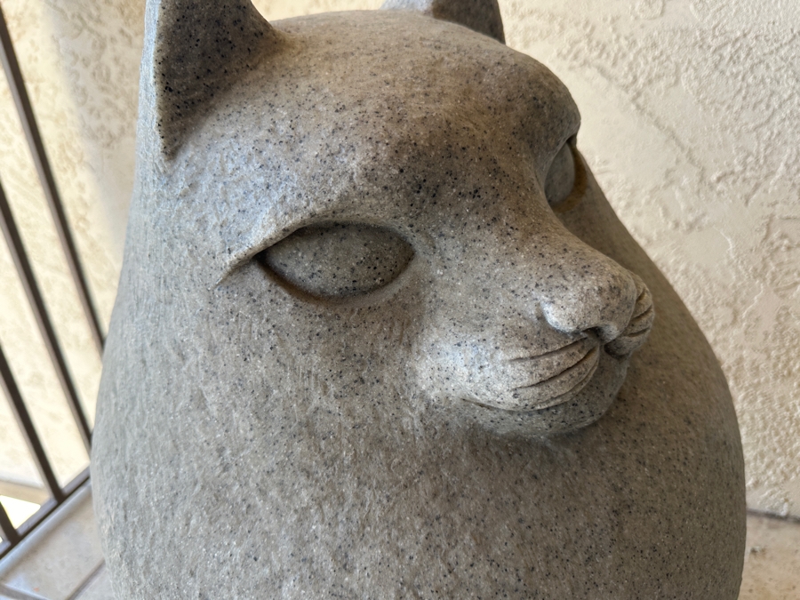 Large Cat Sculpture By Paolo Grasso Made Of Polystone Resin 30H [Photo 4]