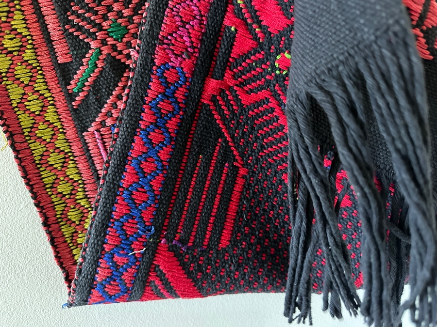 Vintage Handwoven Textile Sash With Fringes 11.5W X 72L [Photo 9]