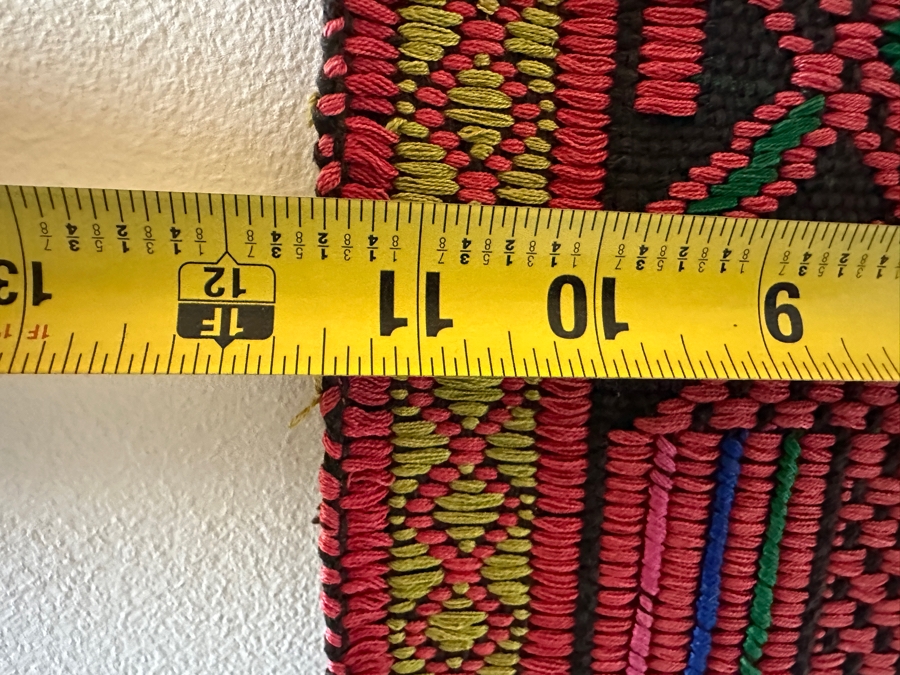 Vintage Handwoven Textile Sash With Fringes 11.5W X 72L [Photo 7]