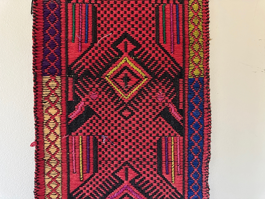 Vintage Handwoven Textile Sash With Fringes 11.5W X 72L [Photo 3]