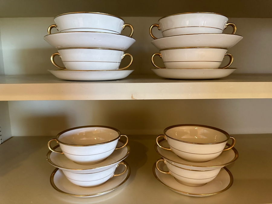 Pareek Johnson Bros England 8 Double Handled Cups With Saucers [Photo 2]