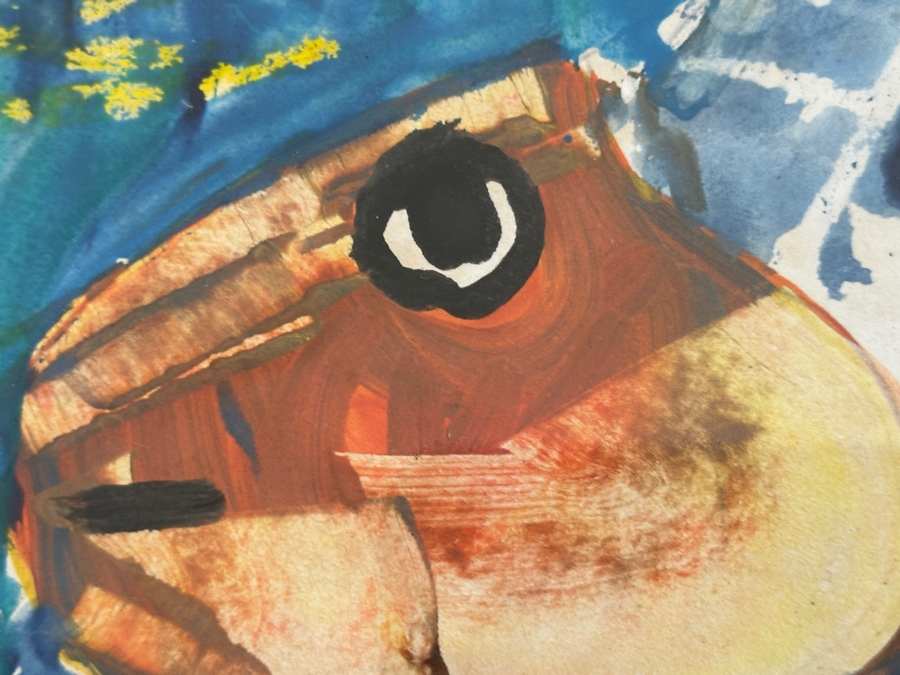 Juan Centurion Mixed-Media Artwork Titled 'Pescador' Hand Signed By Artist 19.5 X 15.5 Framed 26 X 22 [Photo 11]