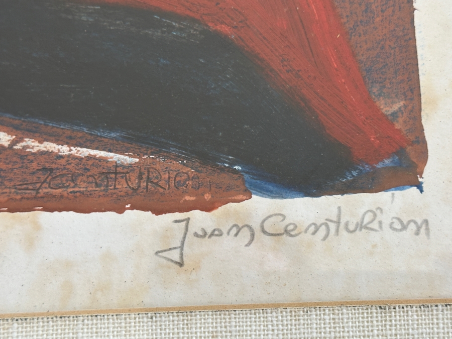 Juan Centurion Mixed-Media Artwork Titled 'Tucan - Tucan' Hand Signed By Artist 15.5 X 14.5 Framed 24.5 X 21 [Photo 4]