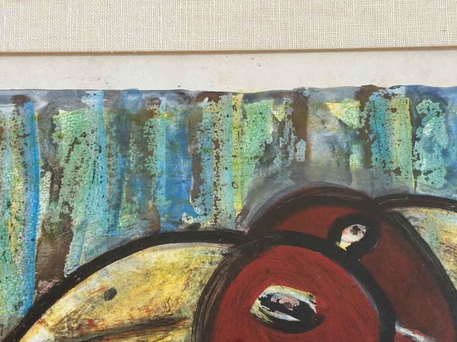 Juan Centurion Mixed-Media Artwork Titled 'Tucan - Tucan' Hand Signed By Artist 15.5 X 14.5 Framed 24.5 X 21 [Photo 7]