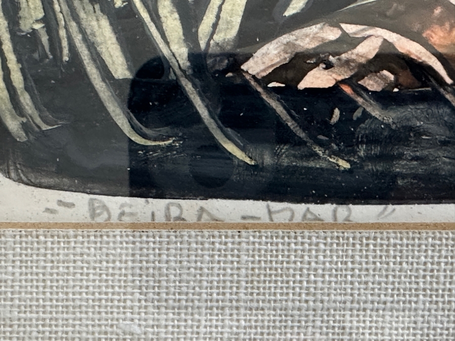 Juan Centurion Mixed-Media Artwork Titled 'Beira-Mar' Hand Signed By Artist 19.5 X 15.5 Framed 26 X 22 [Photo 11]