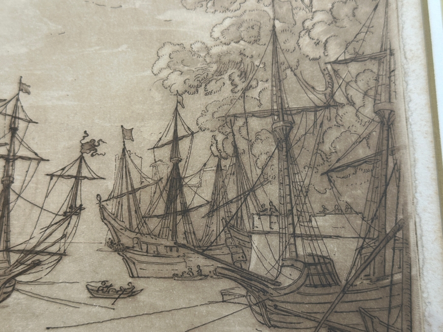 Antique 1774 French Etching After Claude Lorrain (Claude Gellee) Published By John Boydell Engraver No. 54 11 X 19 Framed 18.5 X 16 [Photo 5]