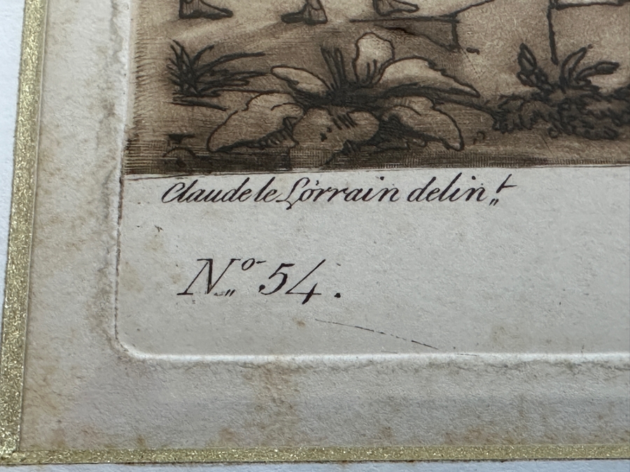 Antique 1774 French Etching After Claude Lorrain (Claude Gellee) Published By John Boydell Engraver No. 54 11 X 19 Framed 18.5 X 16 [Photo 10]