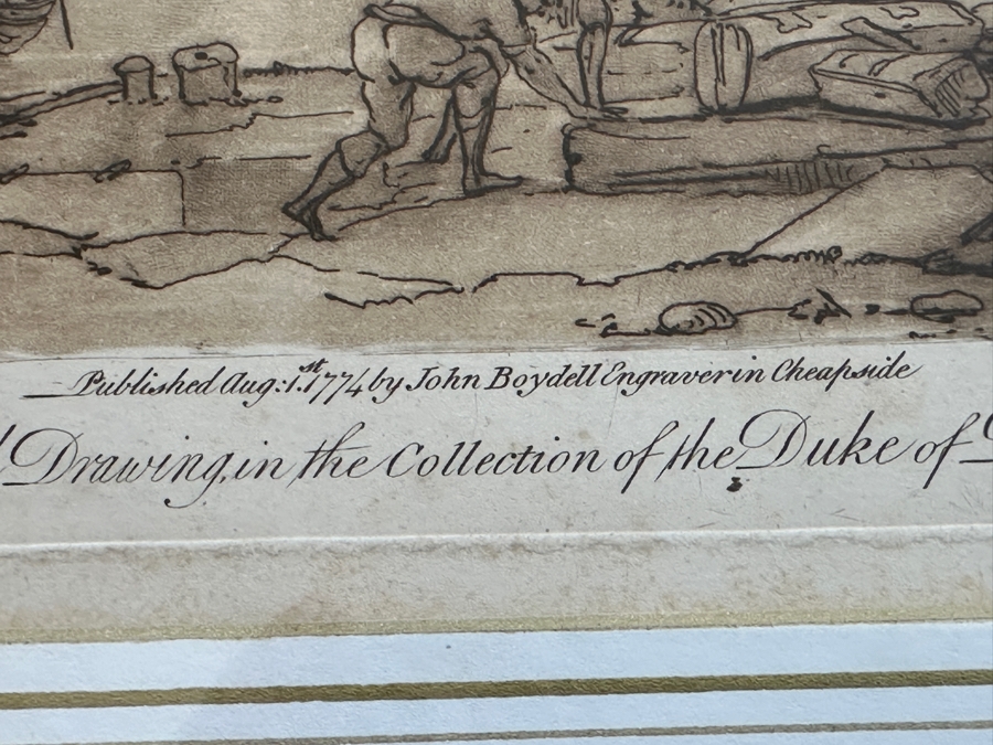 Antique 1774 French Etching After Claude Lorrain (Claude Gellee) Published By John Boydell Engraver No. 54 11 X 19 Framed 18.5 X 16 [Photo 13]