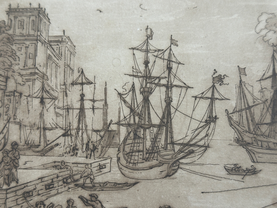 Antique 1774 French Etching After Claude Lorrain (Claude Gellee) Published By John Boydell Engraver No. 54 11 X 19 Framed 18.5 X 16 [Photo 4]