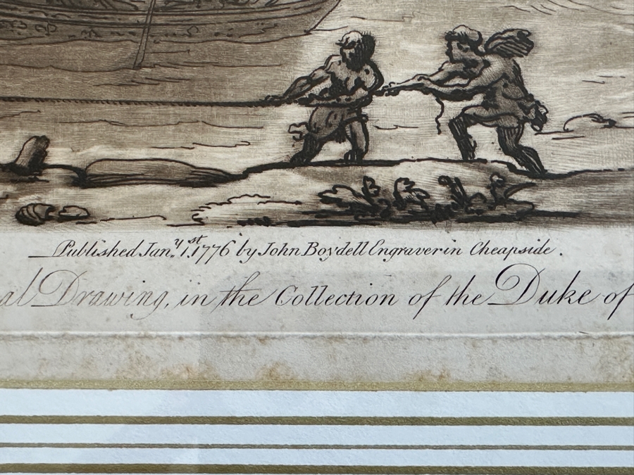 Antique 1774 French Etching After Claude Lorrain (Claude Gellee) Published By John Boydell Engraver No. 122 11 X 19 Framed 18.5 X 16 [Photo 11]