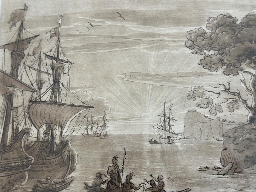 Antique 1774 French Etching After Claude Lorrain (Claude Gellee) Published By John Boydell Engraver No. 122 11 X 19 Framed 18.5 X 16 [Photo 4]