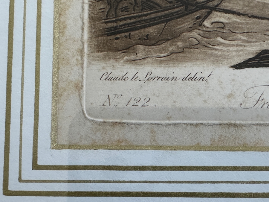 Antique 1774 French Etching After Claude Lorrain (Claude Gellee) Published By John Boydell Engraver No. 122 11 X 19 Framed 18.5 X 16 [Photo 12]