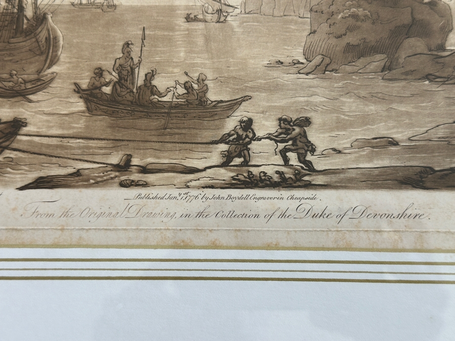 Antique 1774 French Etching After Claude Lorrain (Claude Gellee) Published By John Boydell Engraver No. 122 11 X 19 Framed 18.5 X 16 [Photo 9]