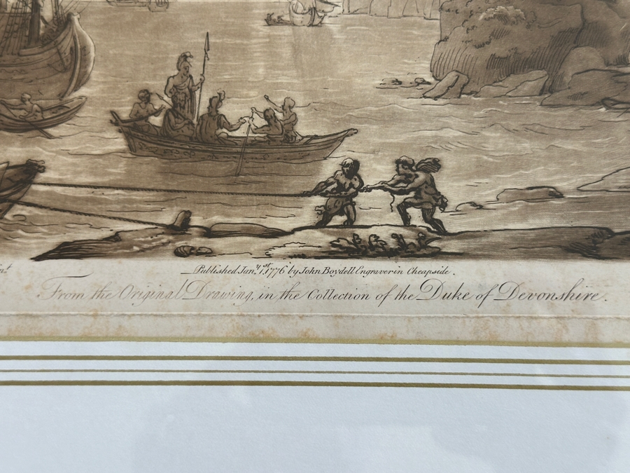 Antique 1774 French Etching After Claude Lorrain (Claude Gellee) Published By John Boydell Engraver No. 122 11 X 19 Framed 18.5 X 16 [Photo 8]