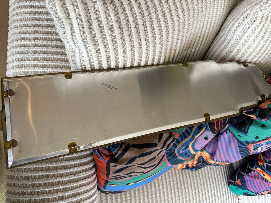 Pair Of Vintage 1972 Chapman Brass Wall Mirrors With Candle Holders [Photo 8]