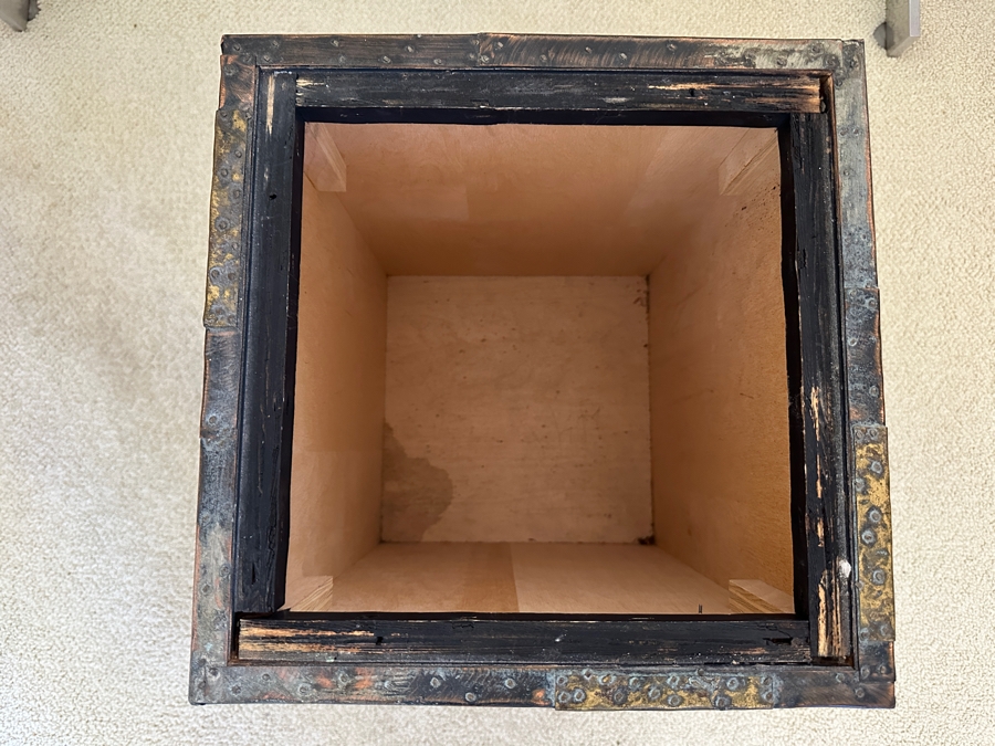 Vintage Mid-Century Modern Paul Evans Studio For Directional Cube Table Model PE 20 With Patinated Copper, Steel & Brass With Slate Top 13.25W X 13.25D X 18.25H Estimate $3,000-$5,000 [Photo 12]