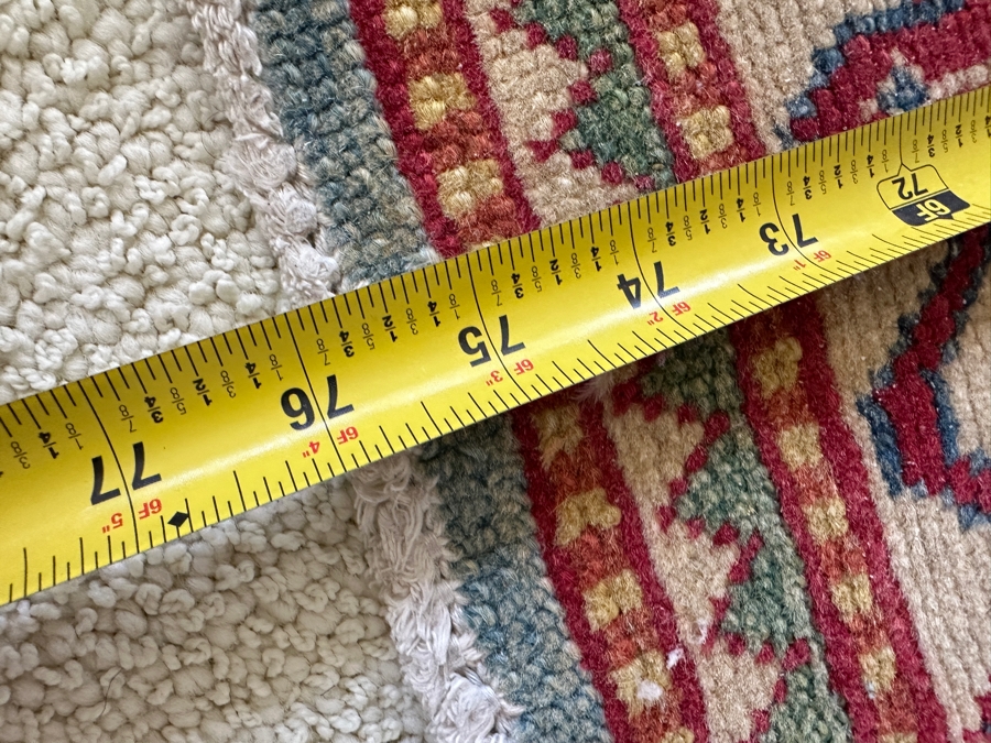 Vintage Hand Knotted Wool Persian Area Rug Made In Pakistan (Some Staining - See Photos) 30 X 75 [Photo 9]