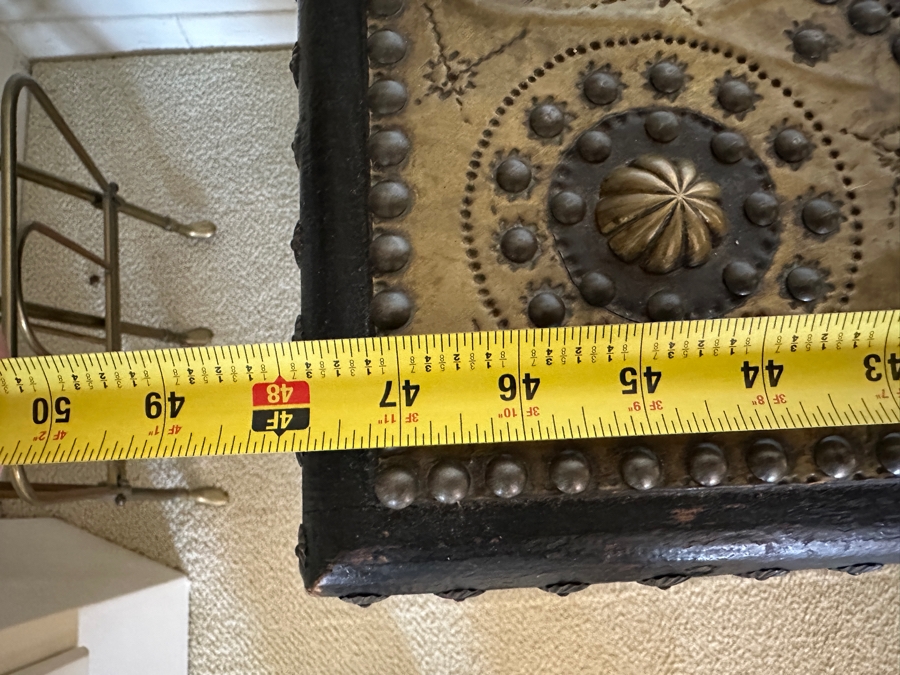 Impressive Antique Zanzibar Chest Trunk - See Photos 48W X 19D X 22.5H [Photo 19]