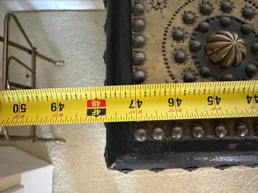 Impressive Antique Zanzibar Chest Trunk - See Photos 48W X 19D X 22.5H [Photo 18]