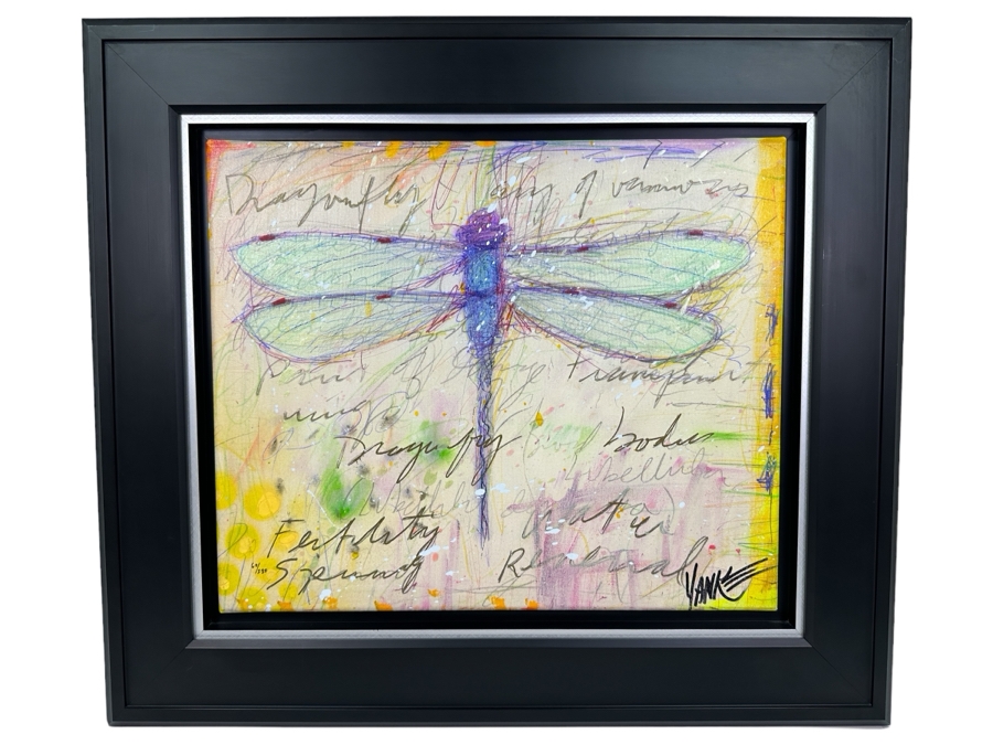 Just Added - Tim Yanke 'Dragonfly I' Hand Signed Limited Edition Giclee on Canvas 60/280 20.5W x 17H [Photo 7]