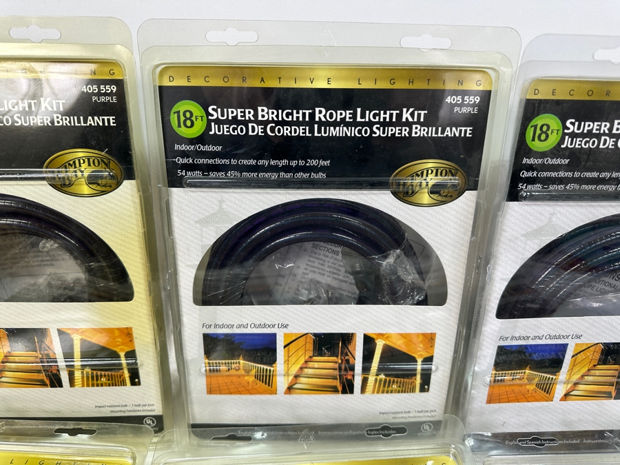 Just Added - Set of (6) 18' Super Bright Hampton Bay Light Rope Kits - Purple [Photo 2]