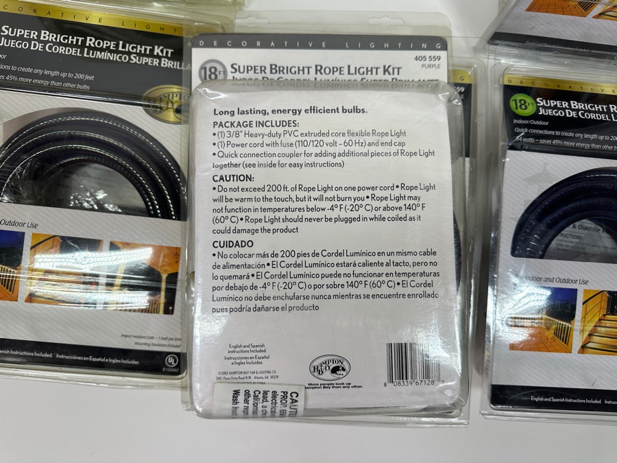 Just Added - Set of (6) 18' Super Bright Hampton Bay Light Rope Kits - Purple [Photo 3]