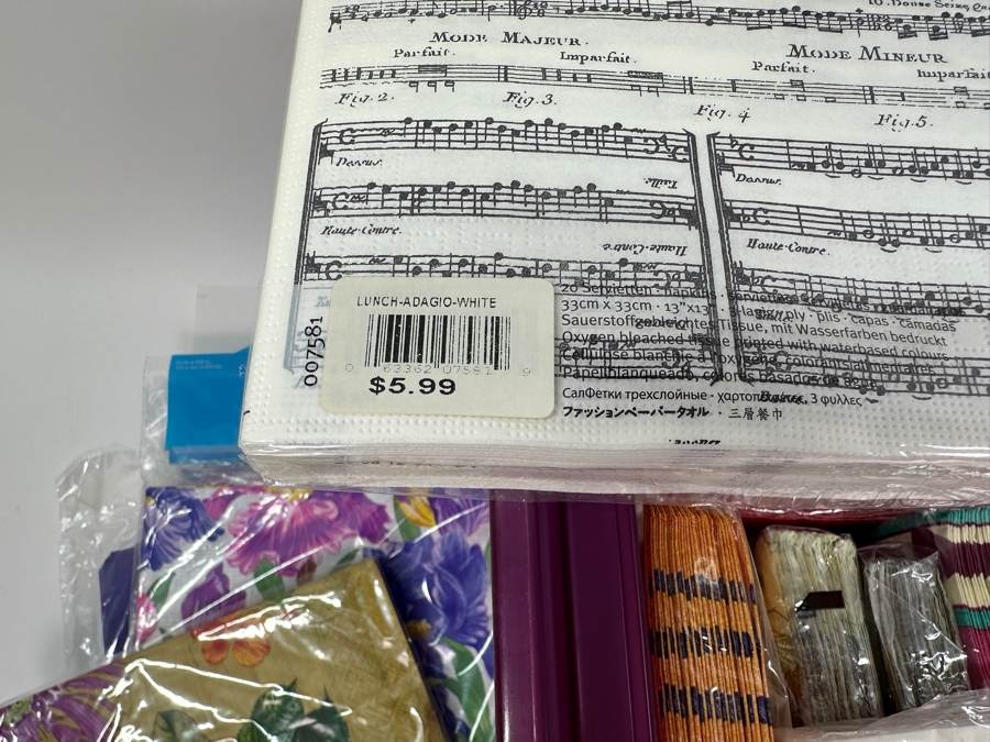 Just Added - Lot of Over (20) Decorative Party Napkins Sets [Photo 3]