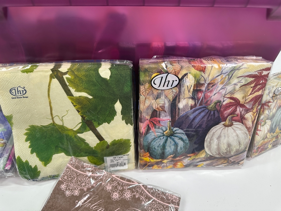 Just Added - Lot of Over (20) Decorative Party Napkins Sets [Photo 8]