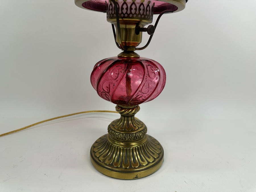 Just Added - Fenton Cranberry Glass Lamp 20.5'H [Photo 4]