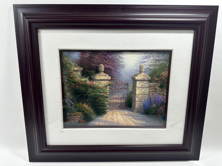 Just Added - Thomas Kincaid Lithograph Titled 'Open Gate' Hand Signed By Artist 15.5 X 12 Framed 28 X 24 [Photo 3]