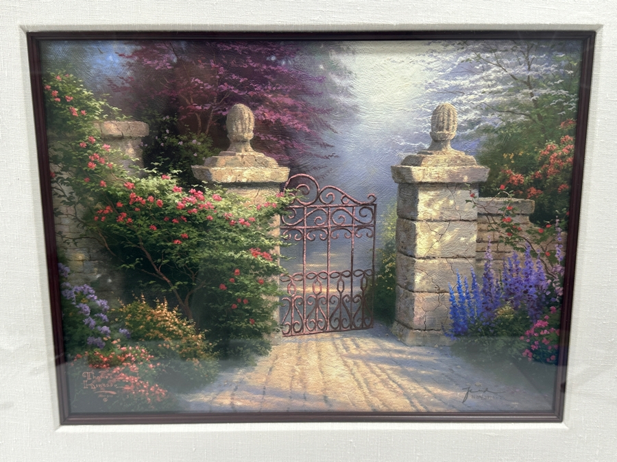 Just Added - Thomas Kincaid Lithograph Titled 'Open Gate' Hand Signed By Artist 15.5 X 12 Framed 28 X 24 [Photo 2]