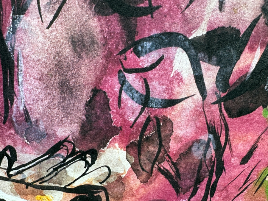 Just Added - Marc Chagall 1955 Color Lithograph Titled 'Der Flotenspieler / The Flute Player' 19 X 25.5 Framed 28 X 34.5 [Photo 5]