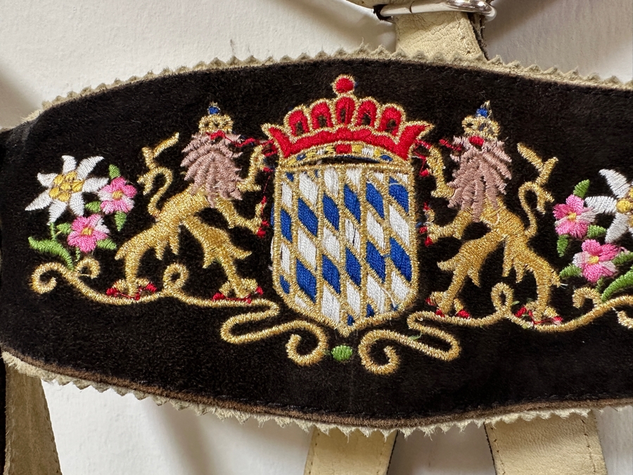 Just Added - Authentic German Leather Lederhosen Almsach High Quality Size 48/54 [Photo 5]