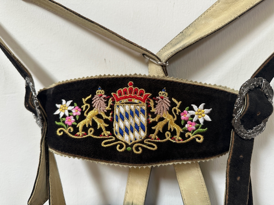 Just Added - Authentic German Leather Lederhosen Almsach High Quality Size 48/54 [Photo 2]