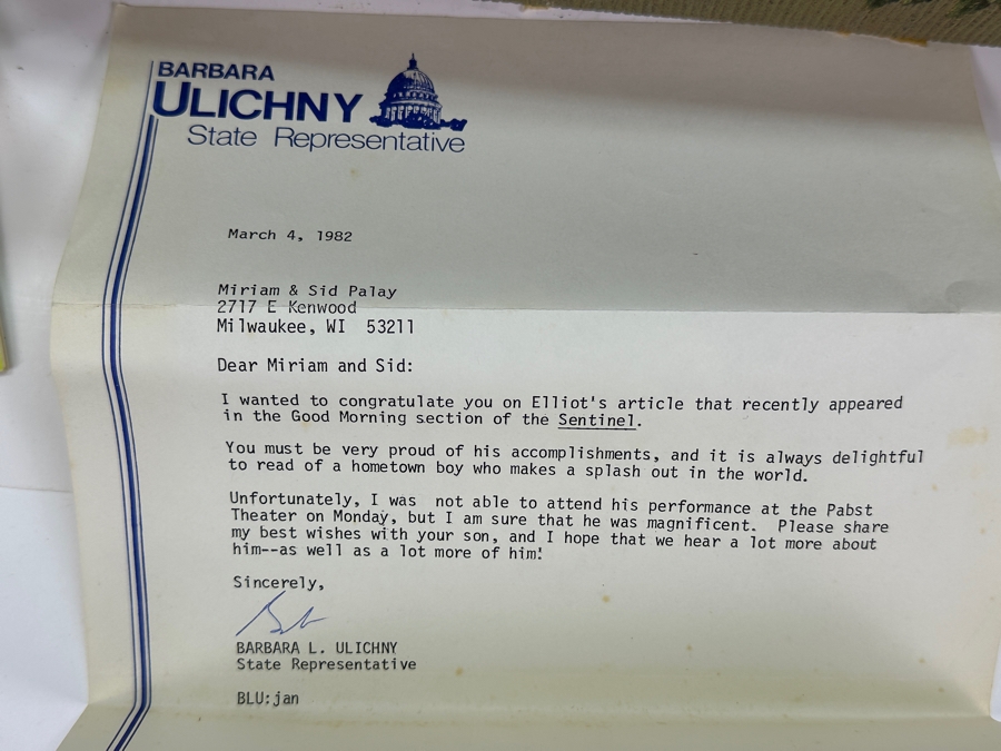 Just Added - Elliot Palay Opera Tenor Memorabilia Box Containing Photographs, Opera Programs, Ticket Stubs & Letters [Photo 7]