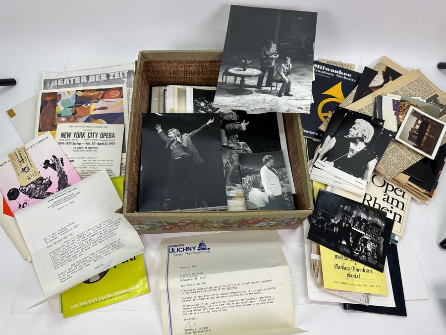 Just Added - Elliot Palay Opera Tenor Memorabilia Box Containing Photographs, Opera Programs, Ticket Stubs & Letters [Photo 2]