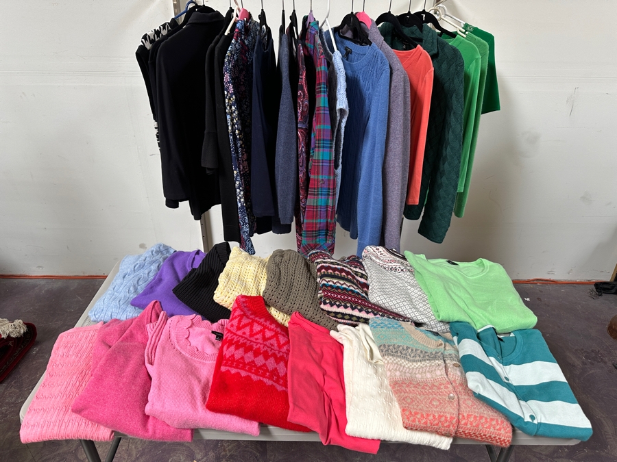 Just Added - Lot of Over 30 Pieces of Talbots Clothing Including Cashmere Sweaters - Mostly Size Medium [Photo 2]