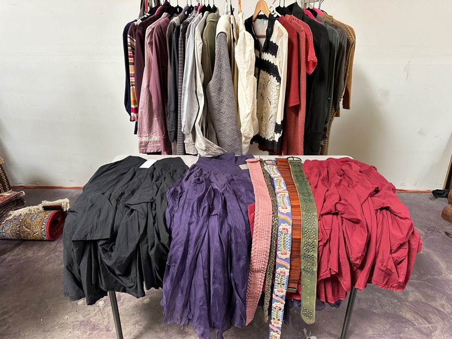 Just Added - Lot of Over 30 Pieces of Anthropologie Clothing and/or Style Clothing, Handbags and Belts Mostly Size Medium [Photo 3]